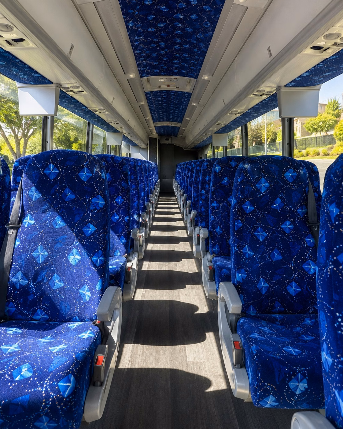 56 passenger charter bus inside