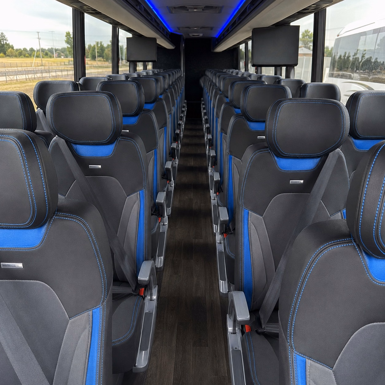 56 passenger charter bus interior
